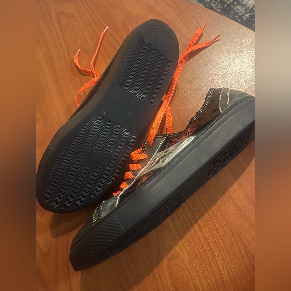 Black Sneakers with Orange Laces - Picture 3 of 7